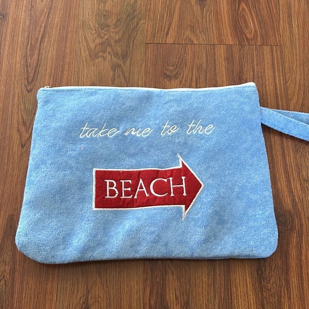 Cruise club blue terry cloth wet bag dry bag travel bag luxury "take me to the b